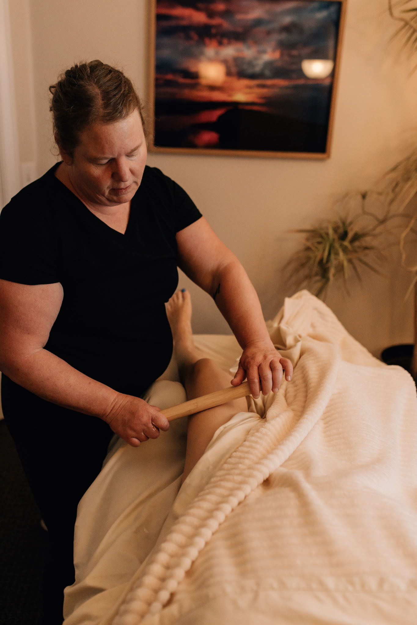Bamboo rolling massage technique in Murray, Utah